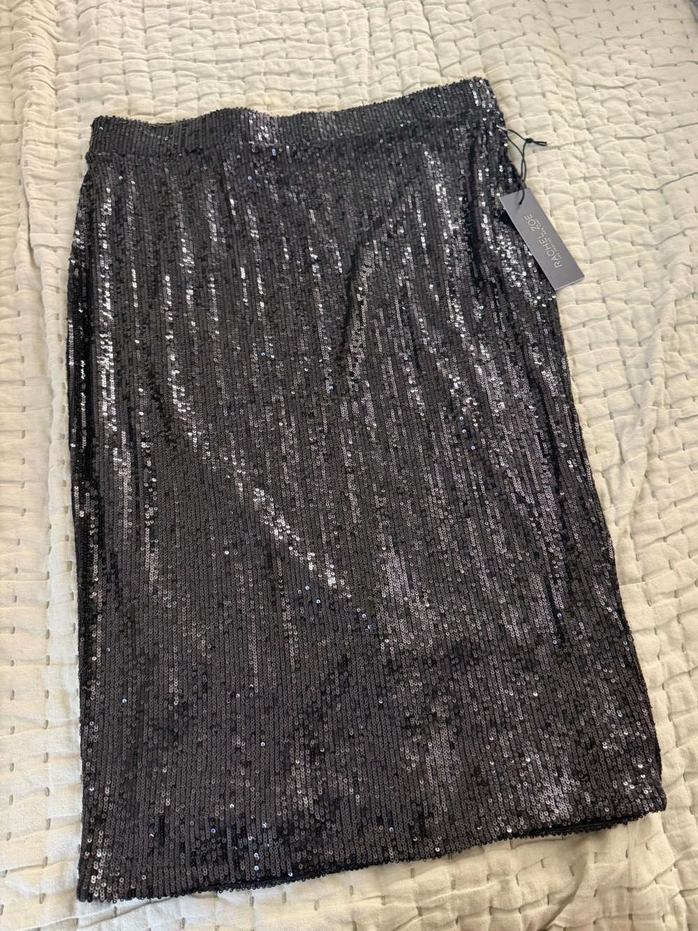 Rachel Zoe Black Sequin Pencil Skirt